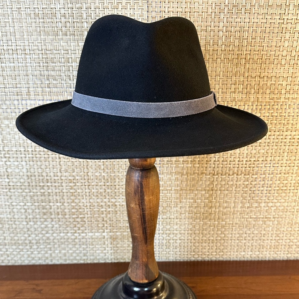 🌟HP🌟VTG 1980s-90s Black Wool Wind River Outback Hat by Bailey Unisex USA M